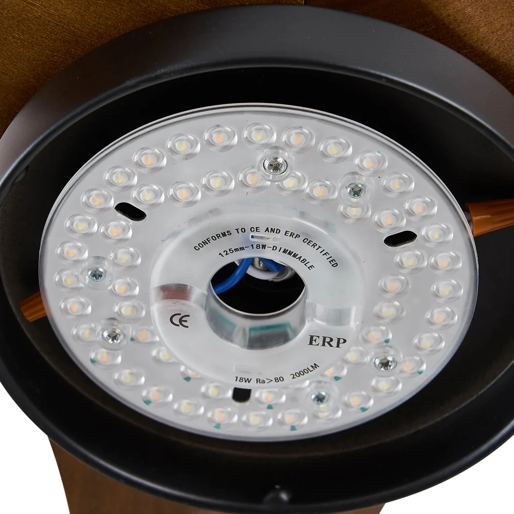 Full Spectrum Simple Retro Wooden Ceiling Fan Light