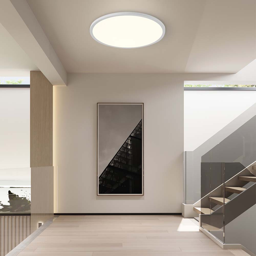 Full Spectrum Round White Lamp for Bedroom & Balcony
