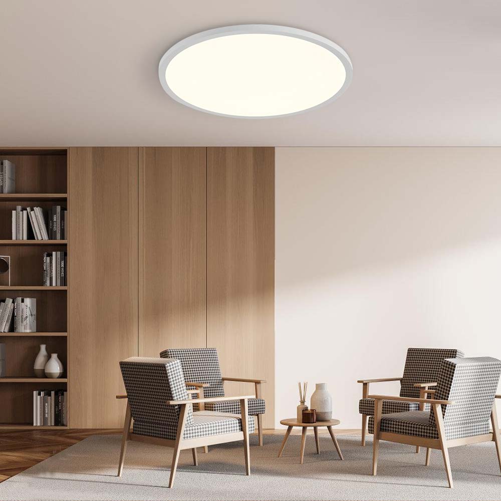 Full Spectrum Round White Lamp for Bedroom & Balcony