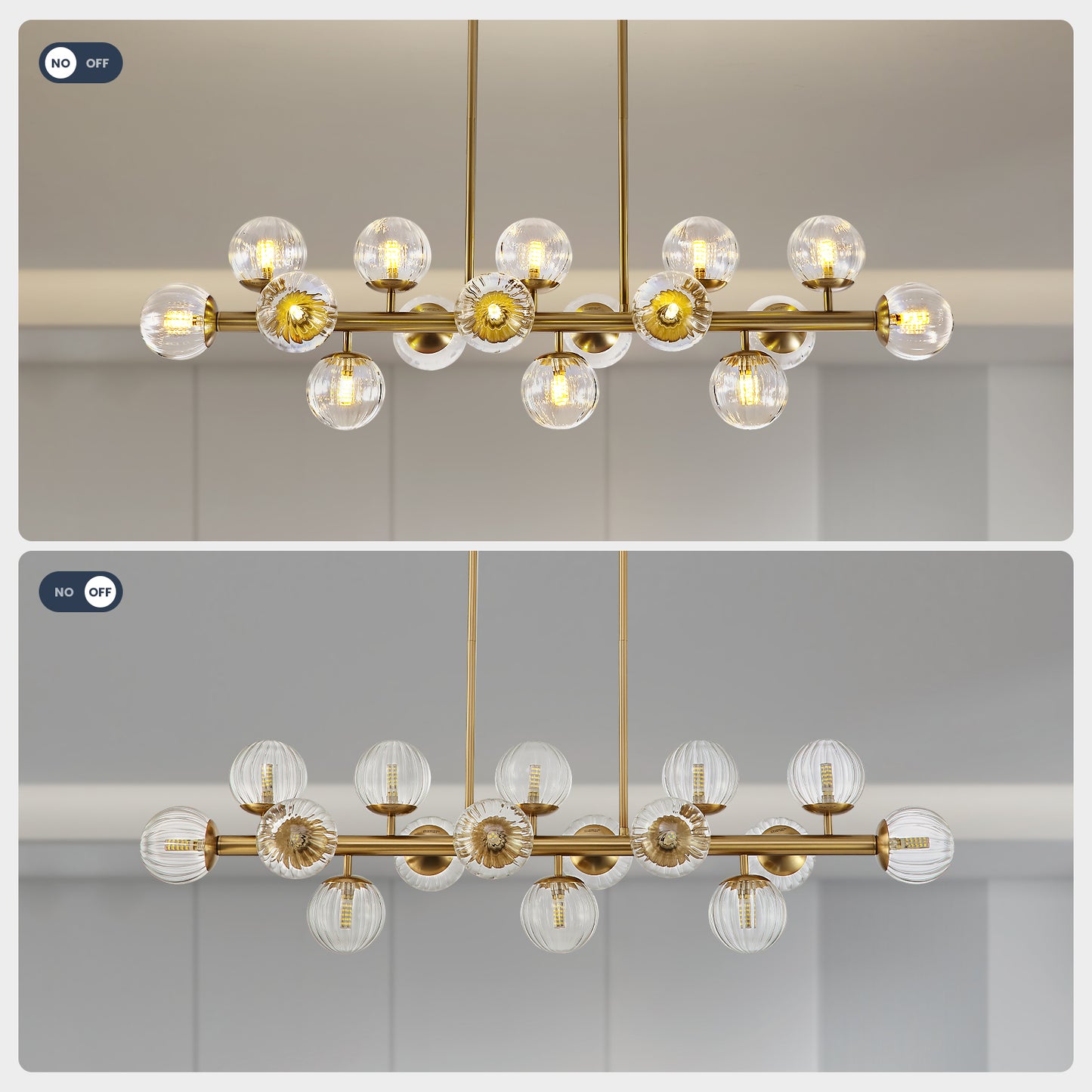 Modern 16 Lights Gold Chandelier Pendant Light Fixture for Dining Room