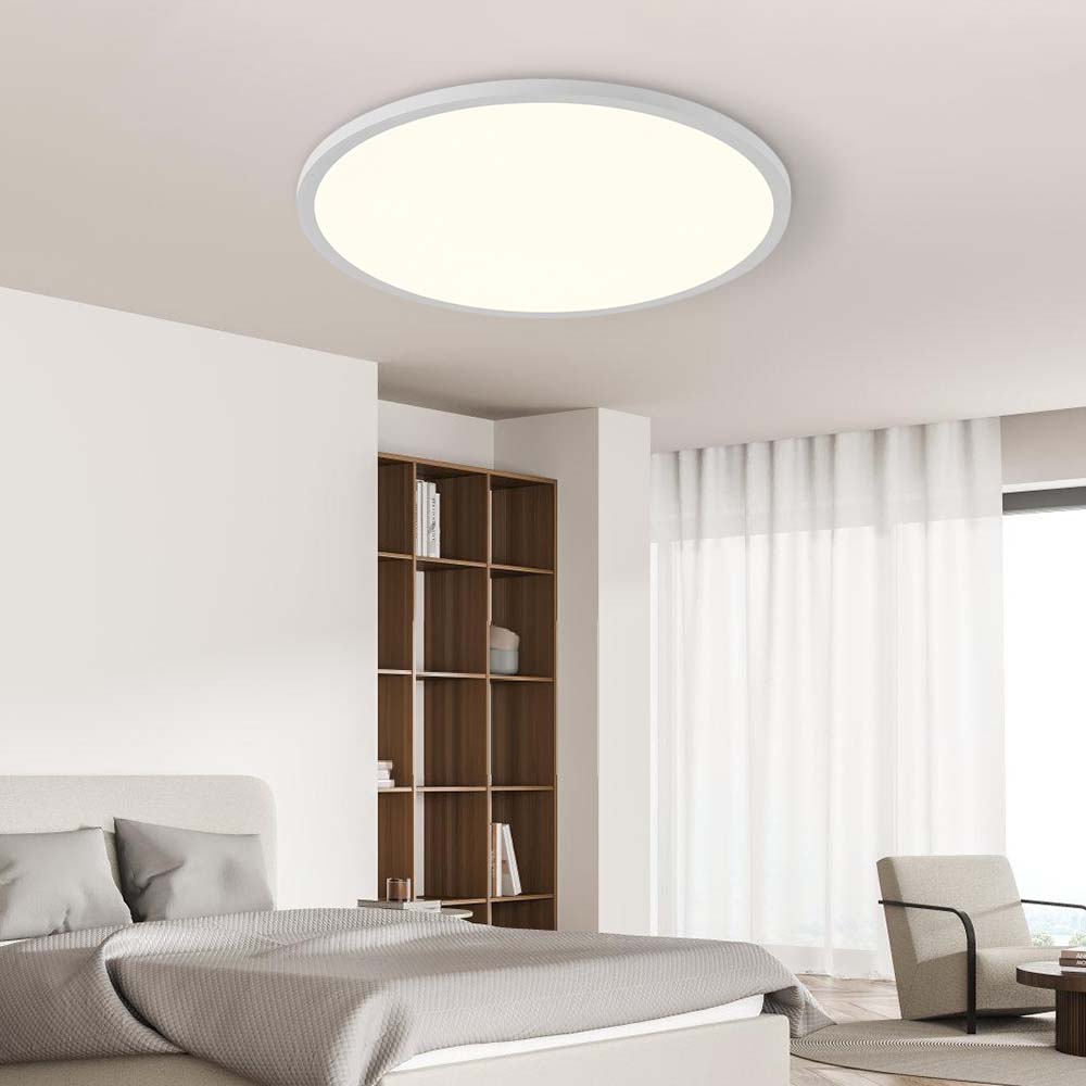Full Spectrum Round White Lamp for Bedroom & Balcony