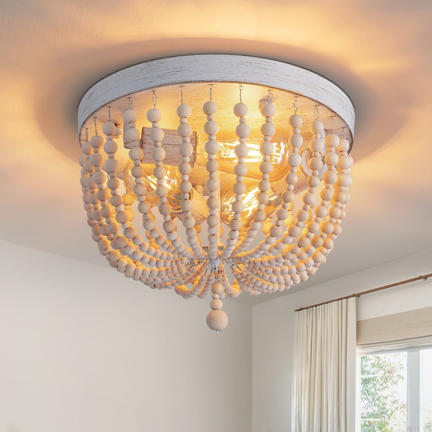 12.6 in. Modern 3 Lights Boho Flush Mount Ceiling Lights Fixture
