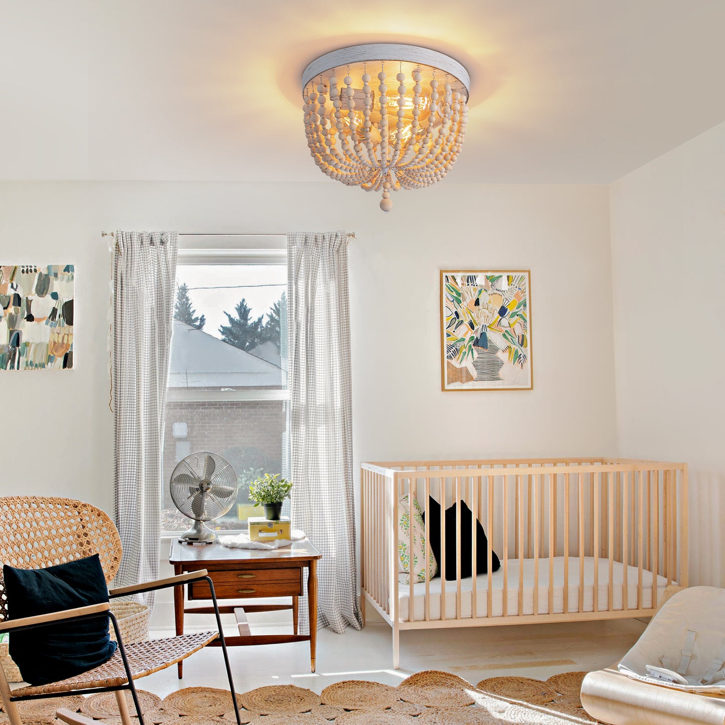 12.6 in. Modern 3 Lights Boho Flush Mount Ceiling Lights Fixture
