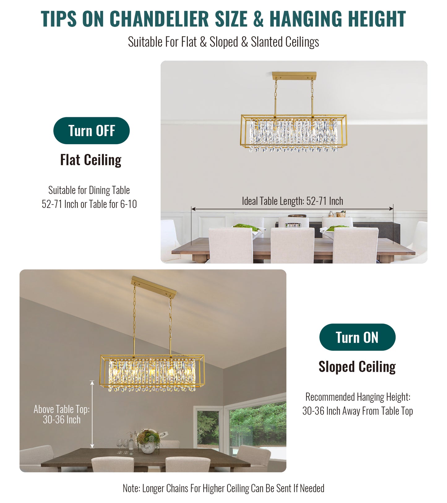 Modern 5 Lights Gold Crystal Chandelier Pendant Light Fixture